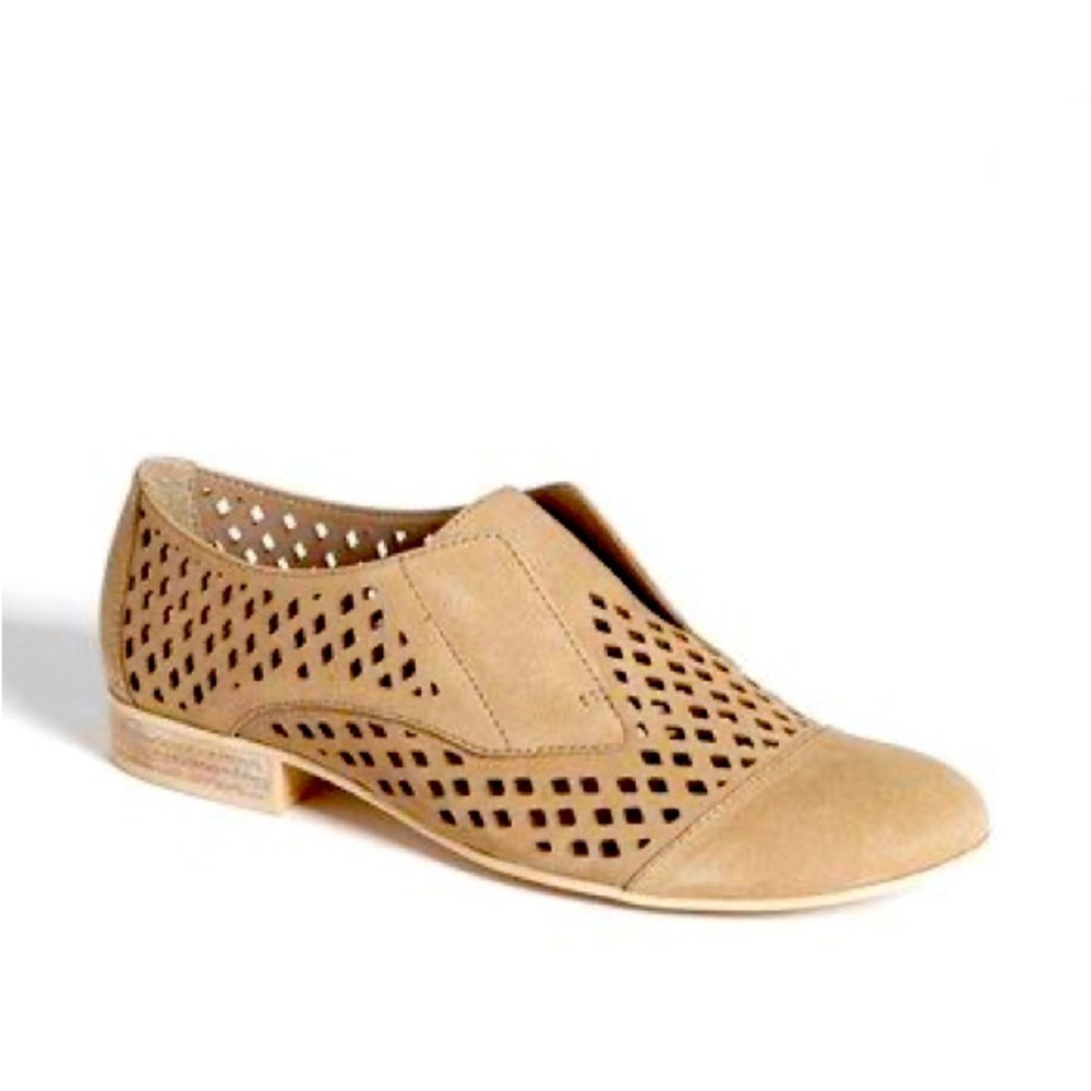 Franco Sarto Tan Suede Honeycomb Loafers Size 6.5